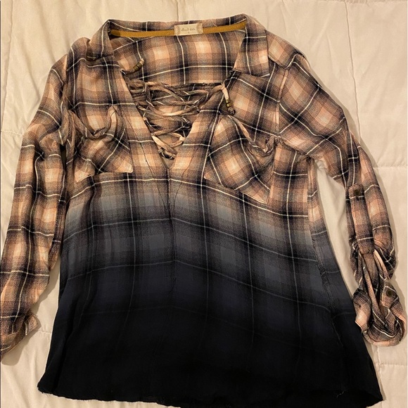 🤩🤠 Feminine flannel blouse - Picture 1 of 2